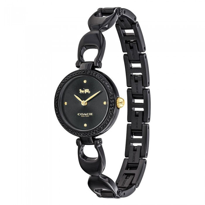 Coach women's watch 26mm with black stainless steel bracelet strap and black dial