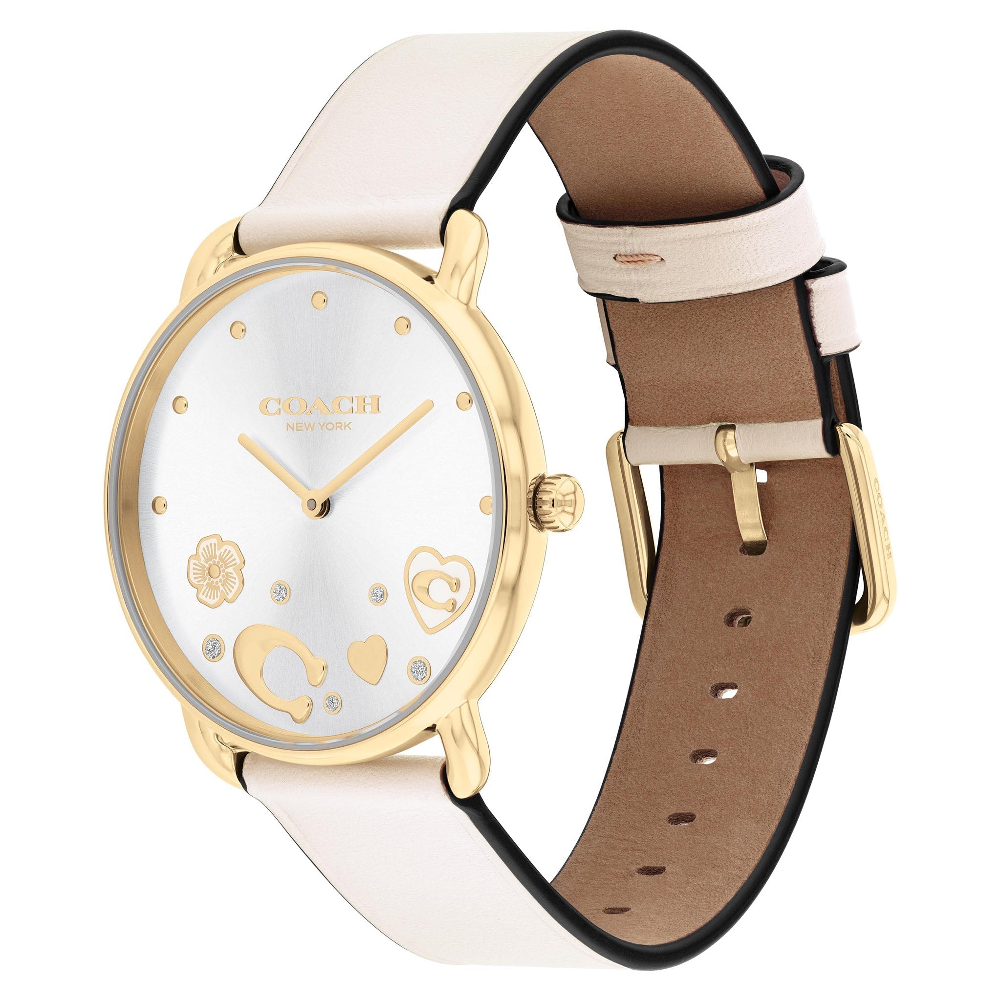 Coach Chalk Leather Silver White Dial Women's Watch - 14504294
