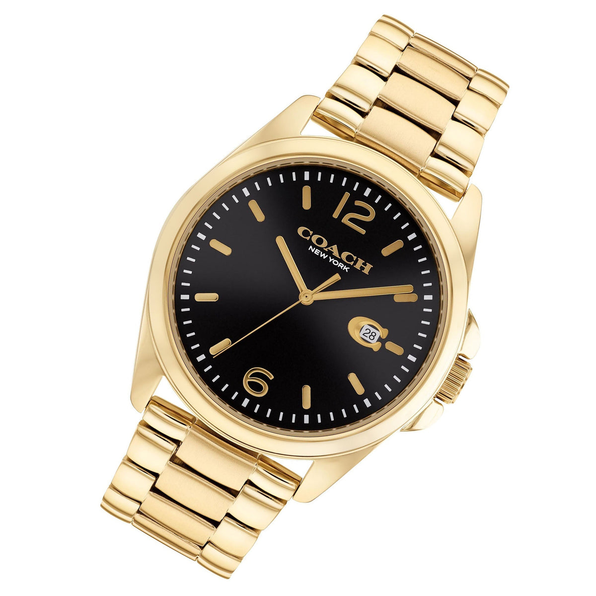 Coach Gold Stainless Steel Black Dial Men's Watch - 14602580