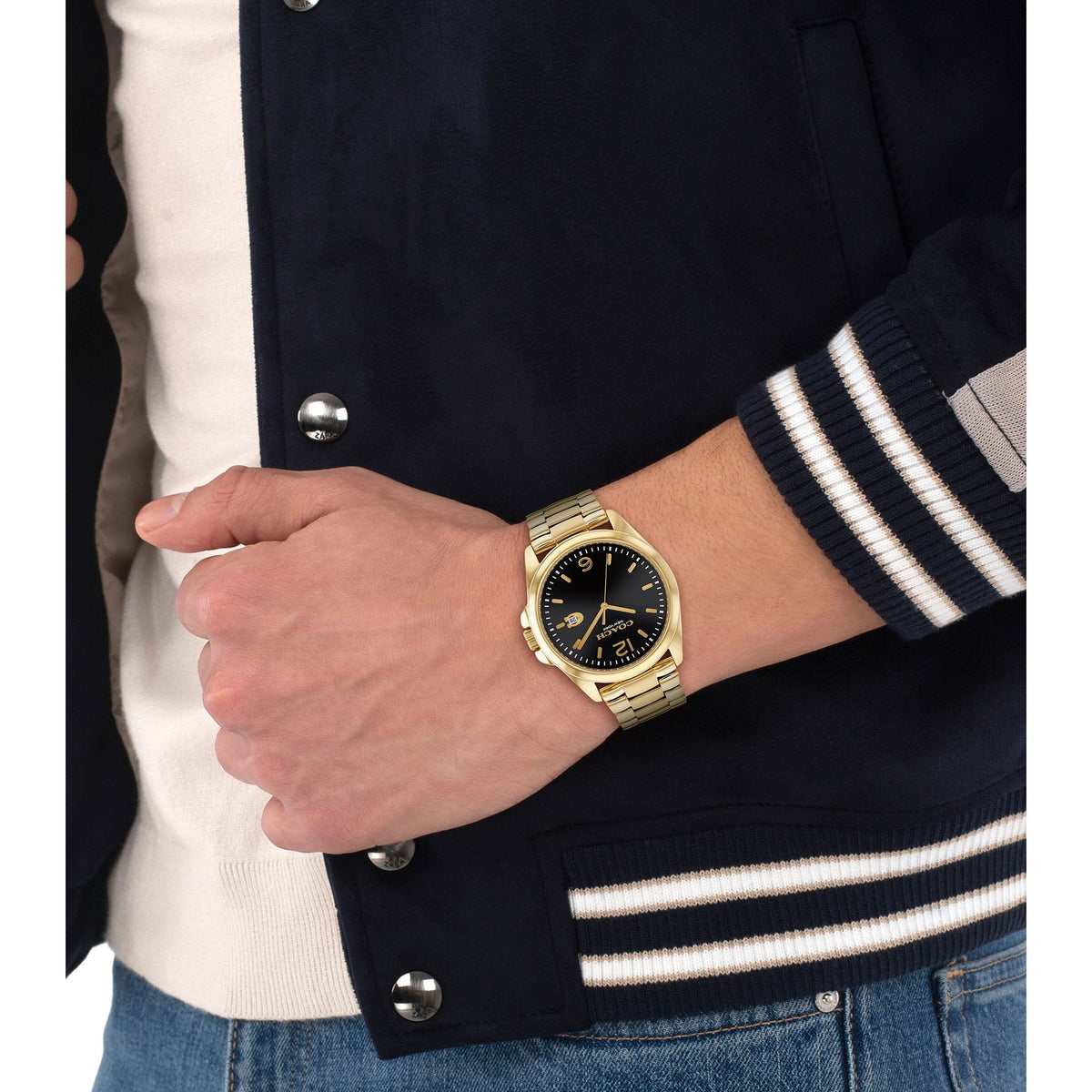 Coach Gold Stainless Steel Black Dial Men's Watch - 14602580