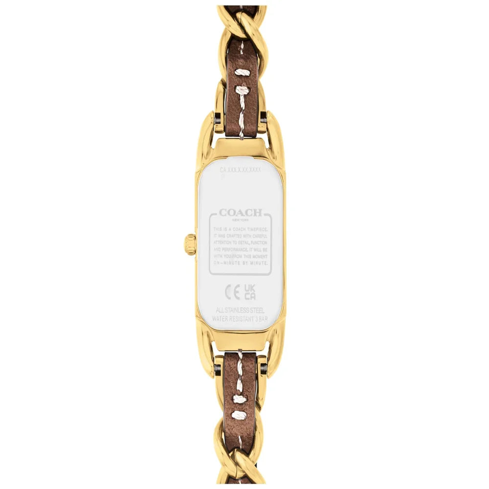 Coach 18MM Golden Analog Leather Strap Women's Watch - 14504282