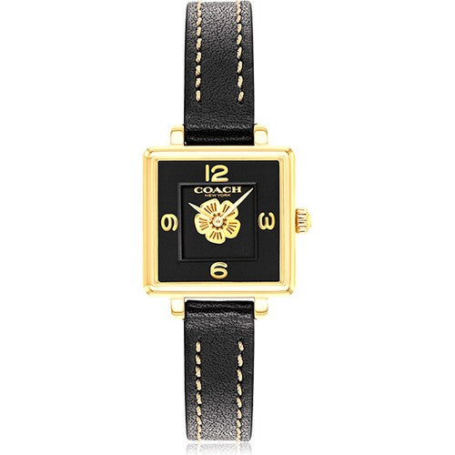 Coach Black Leather Square Women's Watch 14503695
