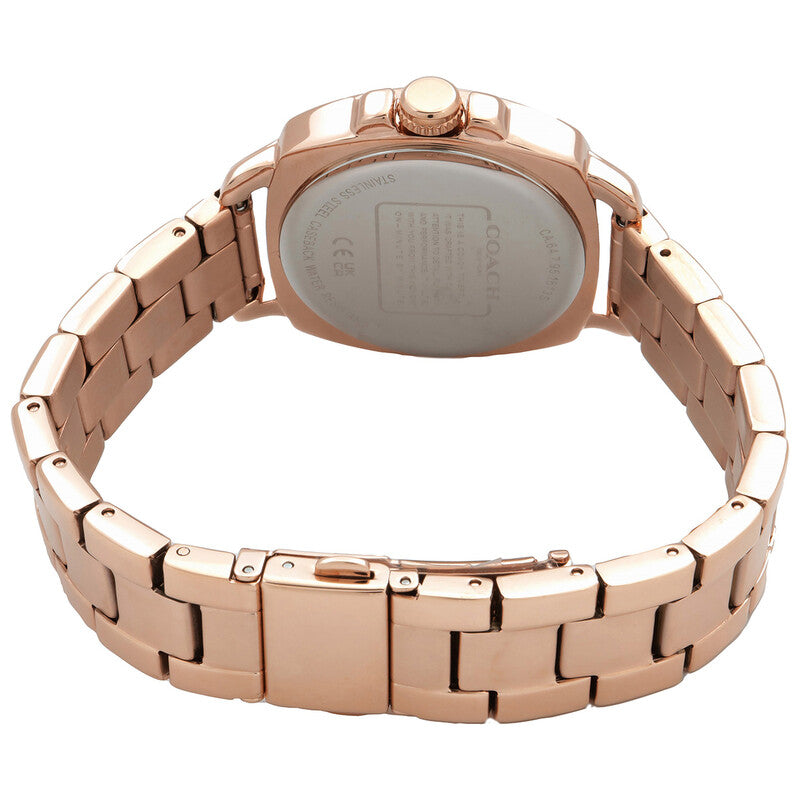 Coach Boyfriend Crystal Bezel Logo Dial Rose Gold Toned Wrist Watch - 14503142