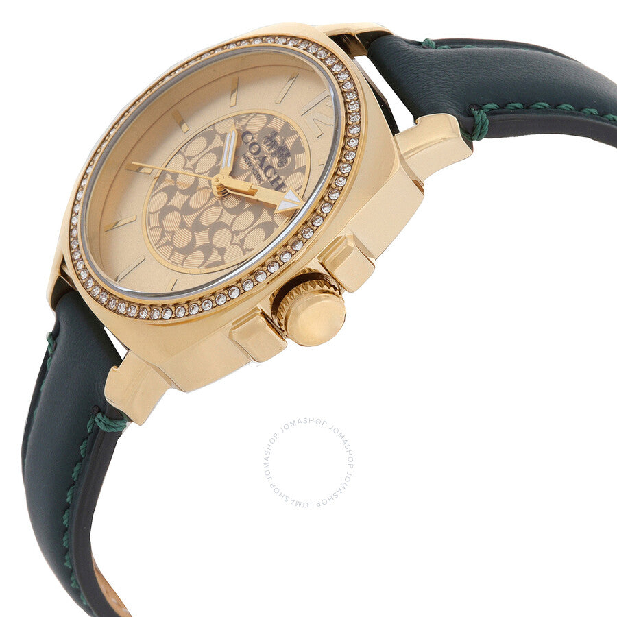 Coach Boyfriend Quartz Crystal Gold Dial Ladies Watch 14503982