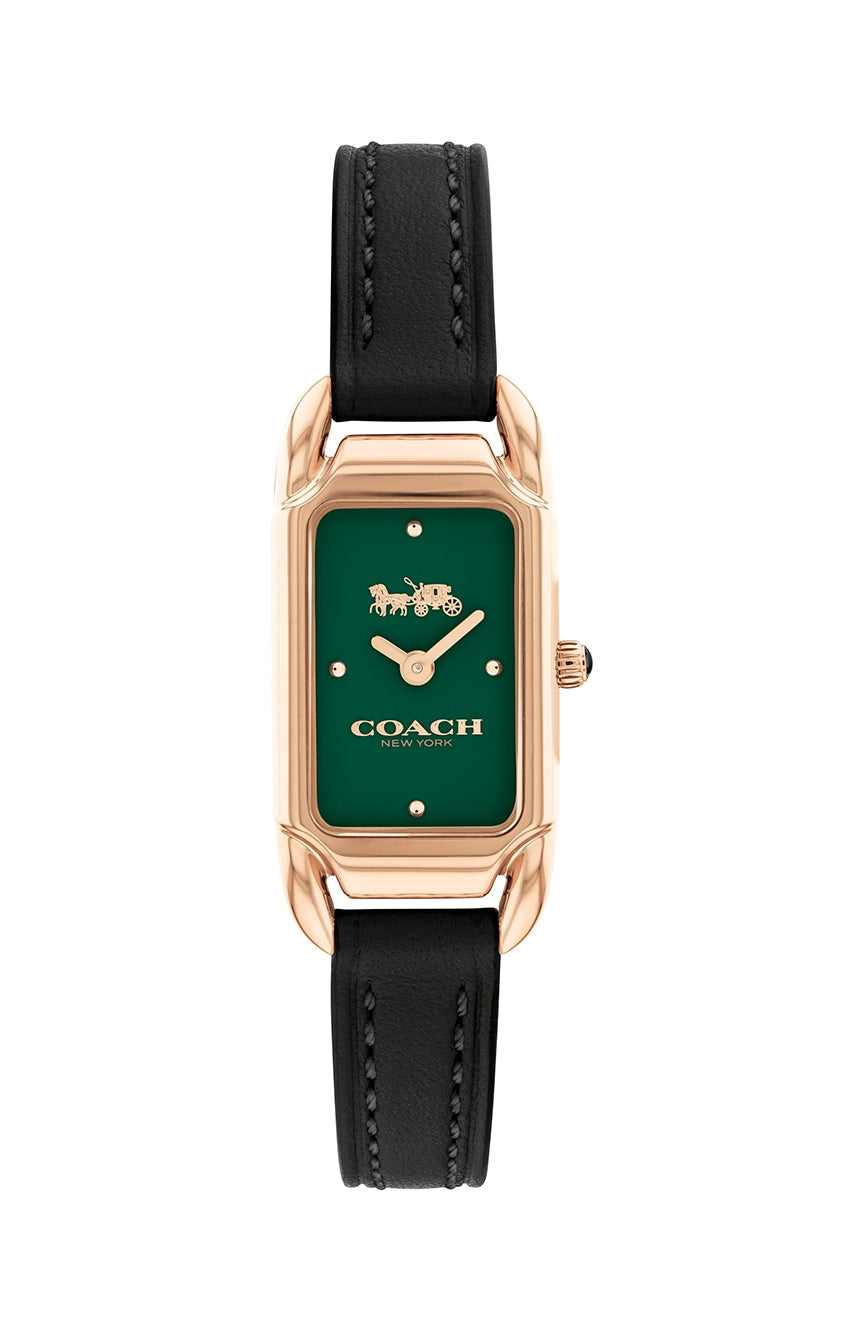 Coach Cadie Green Dial Leather Strap Women's Watch 14504068