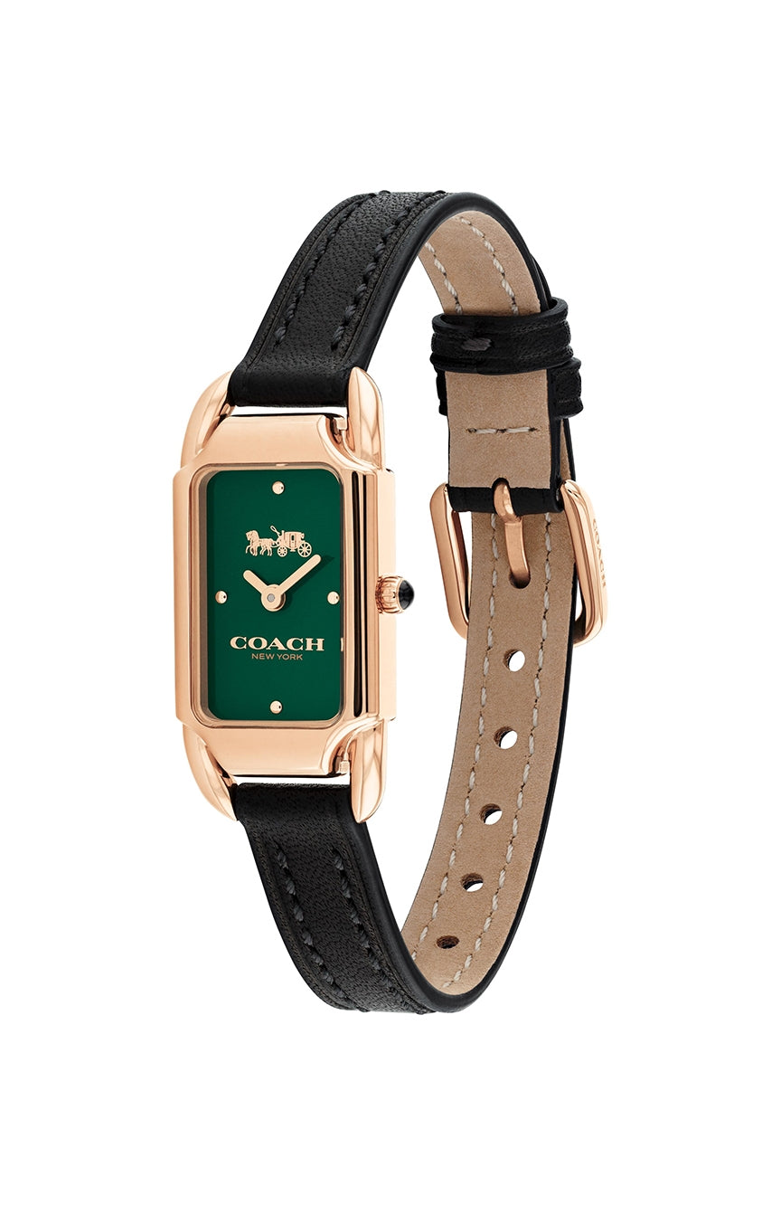 Coach Cadie Green Dial Leather Strap Women's Watch 14504068