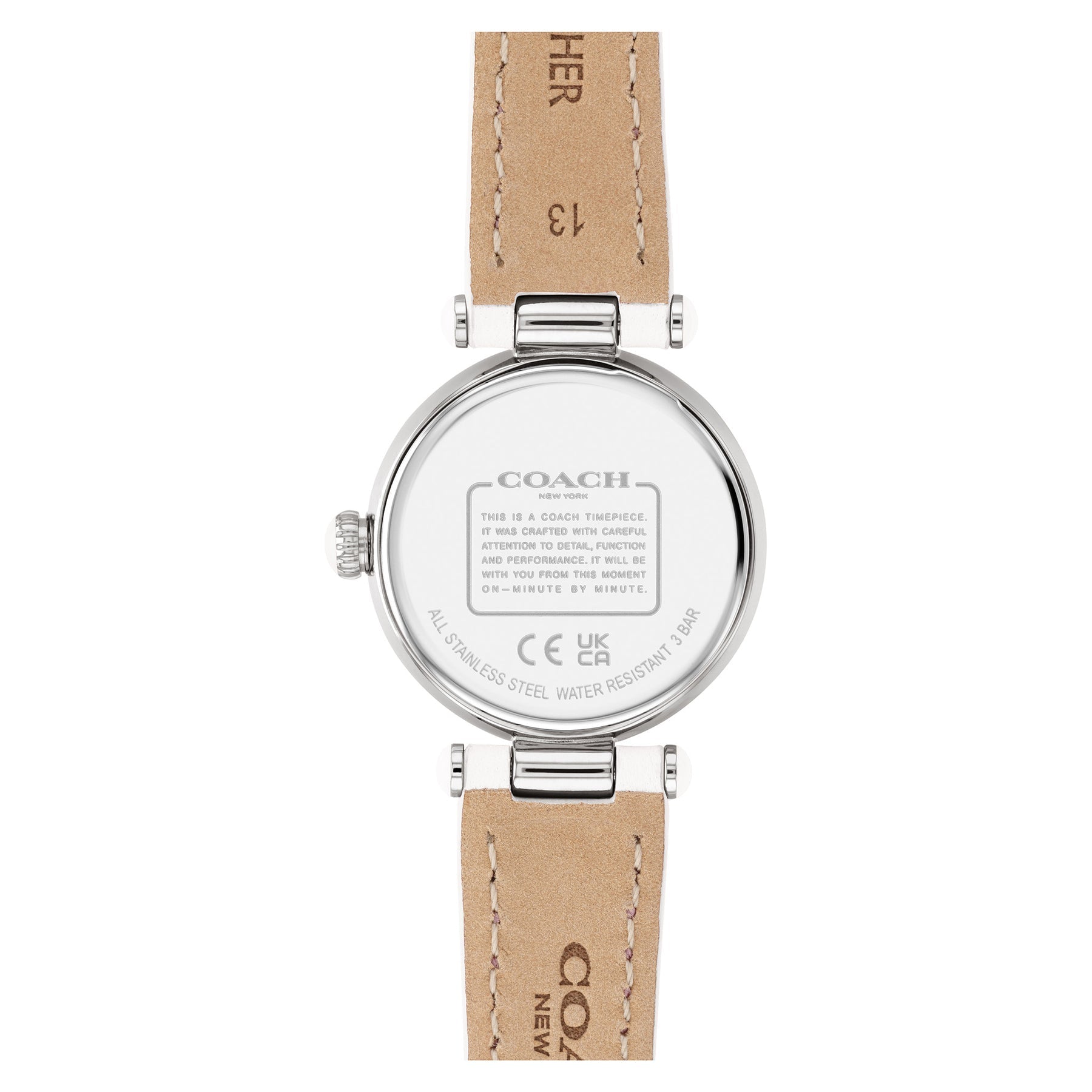 Coach Cary White Leather Strap Women's Watch 14503893