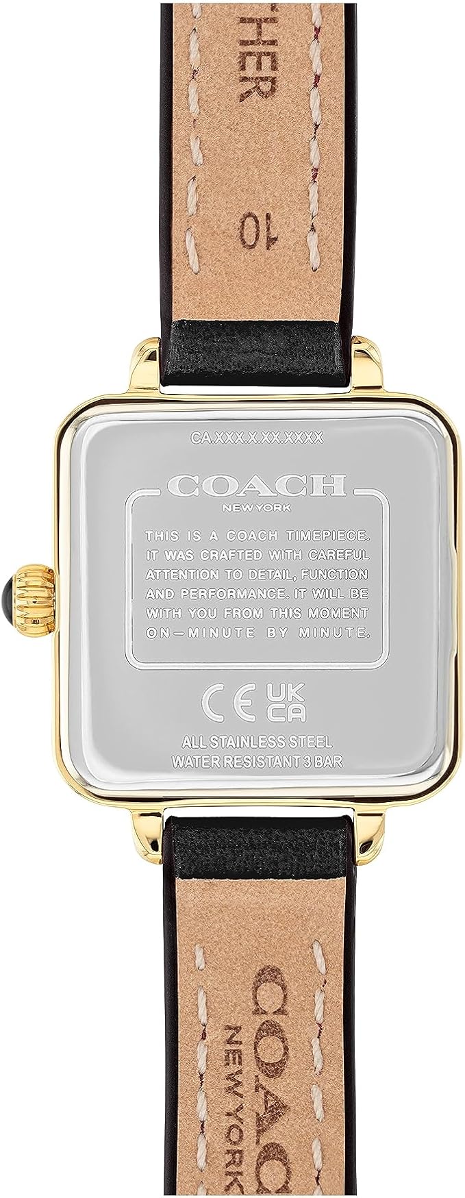 COACH 2-Hand Cass Collection Quartz Movement With Black Leather Strap Women Watch - 14504225