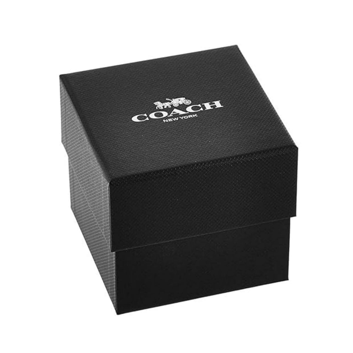 Coach brand black presentation box with Coach logo for watch packaging