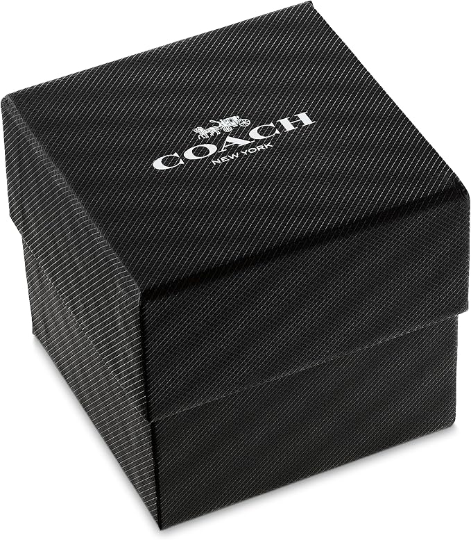 COACH branded black watch box with white logo