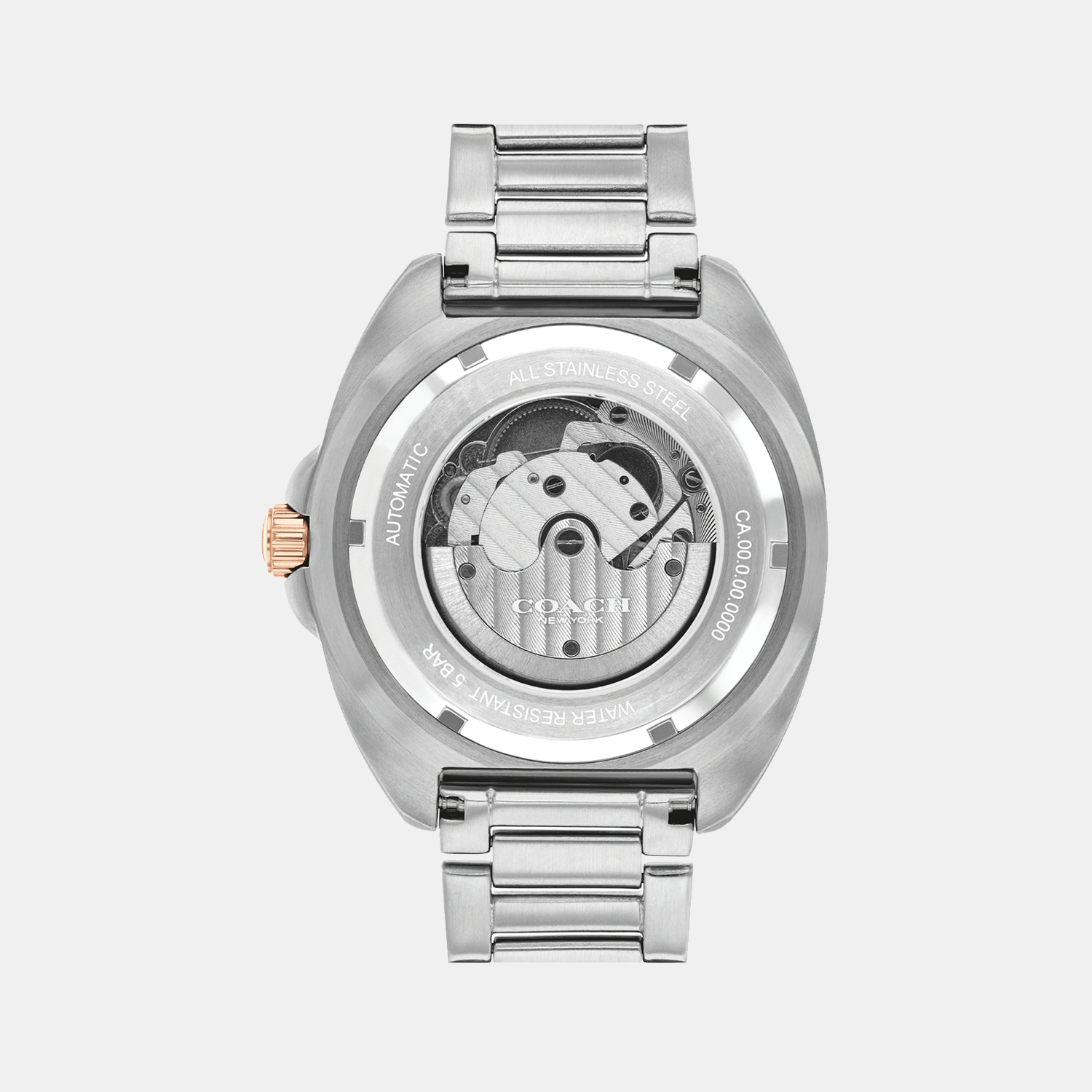 Coach Charter caseback revealing automatic movement mechanism