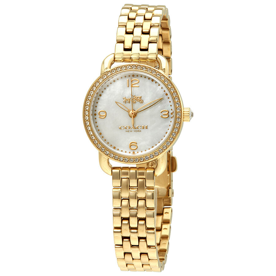 Coach Delancey Mother of Pearl Dial Ladies Gold Tone Watch 14502478