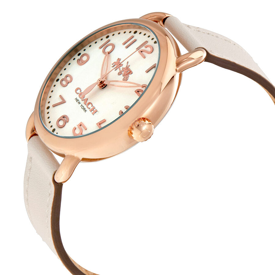 Coach Delancey White Dial White Leather Ladies Watch - 14502716