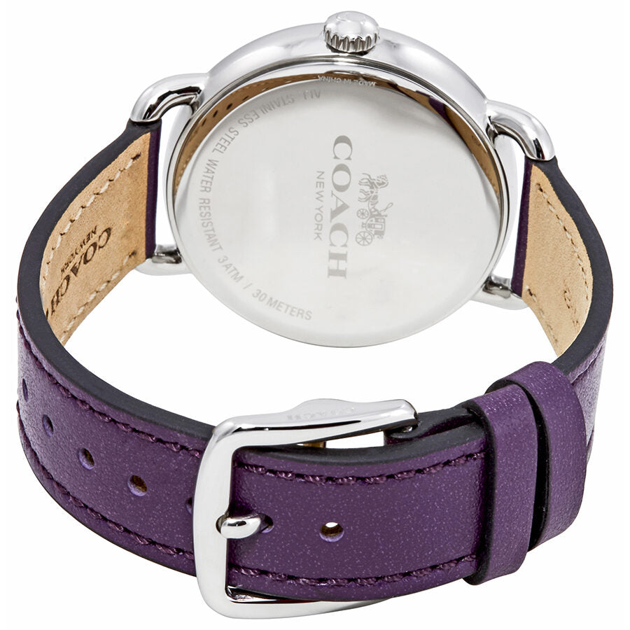 Coach Delancey White Dial Purple Leather Ladies Watch 14502886