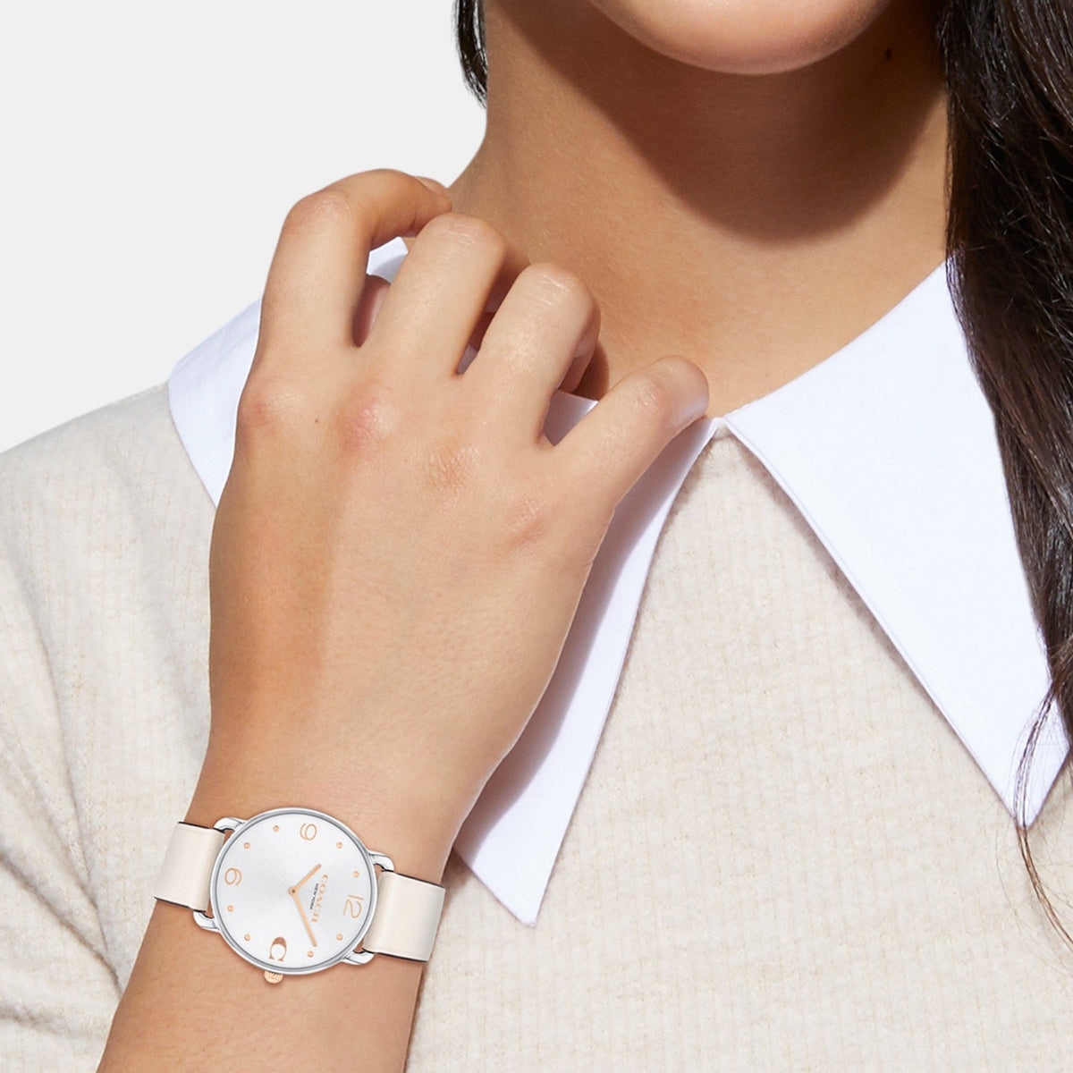COACH Elliot Chalk White Leather Strap Women's Watch - 14504200