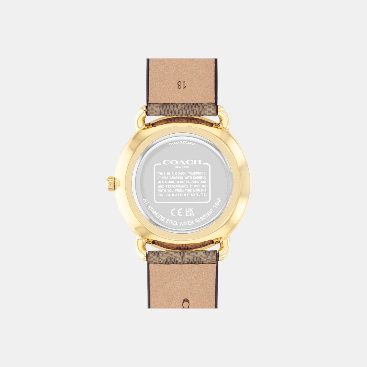 Coach Elliot Signature Silver-Tone Dial Tan Canvas Strap Women's Watch - 14504205