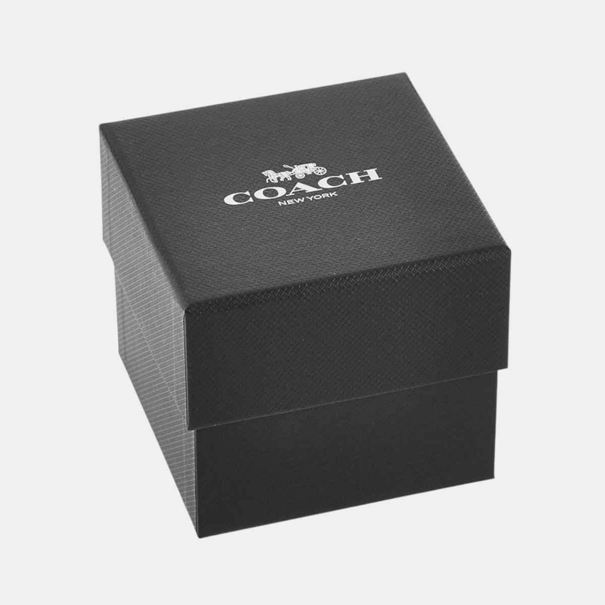 Coach branded black watch box with Coach logo