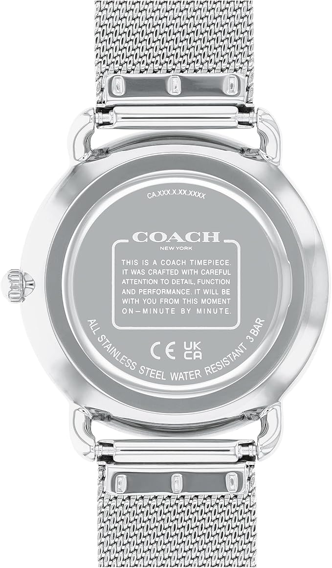 COACH Elliot White Sunray Dial Mesh Stainless Steel Bracelet Women's Watch - 14504207