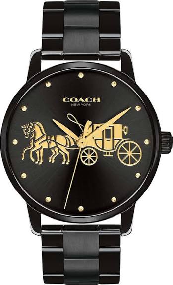 Coach Grand Black Stainless Steel Watch - 14502925
