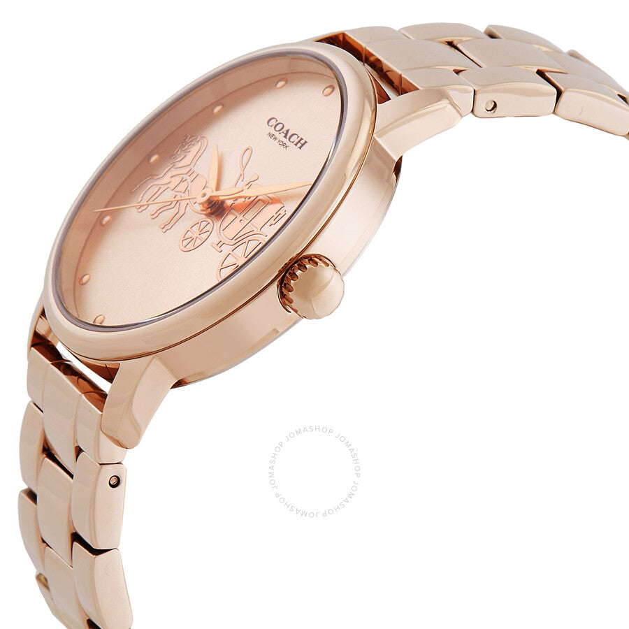 Coach Grand Quartz Carnation Gold Dial Ladies Watch 14503740