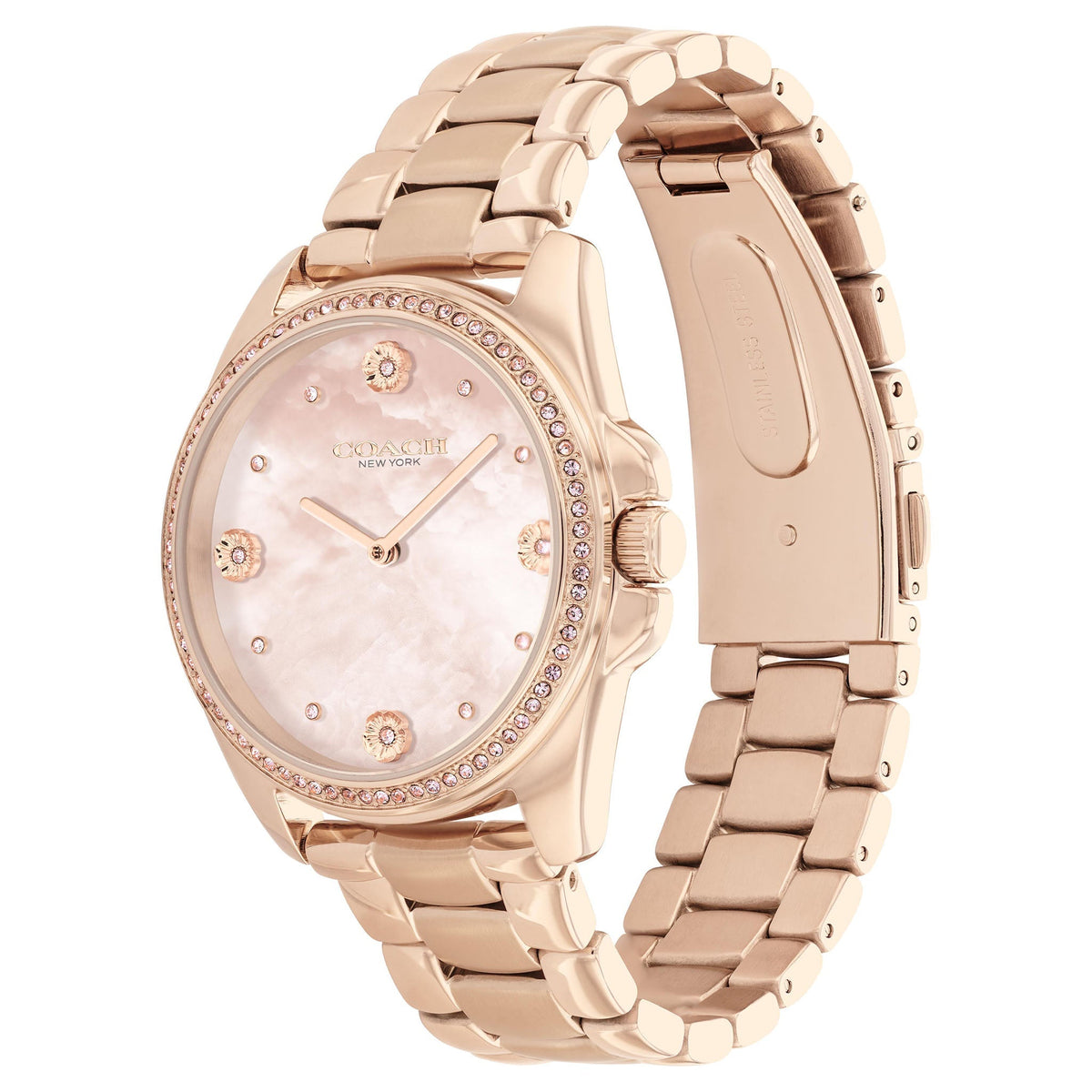 COACH Greyson Quartz Rose Gold-Tone Stainless Steel Bracelet Women's Watch - 14504110