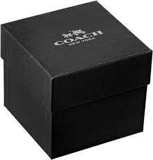 Coach black presentation box with logo branding