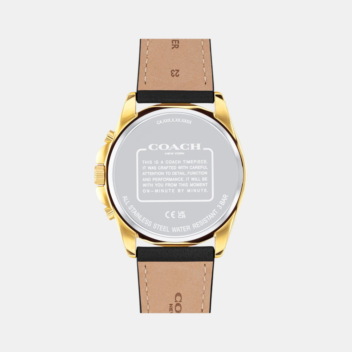COACH Greyson Black Dial and Black Leather Strap Men's Watch - 14602631