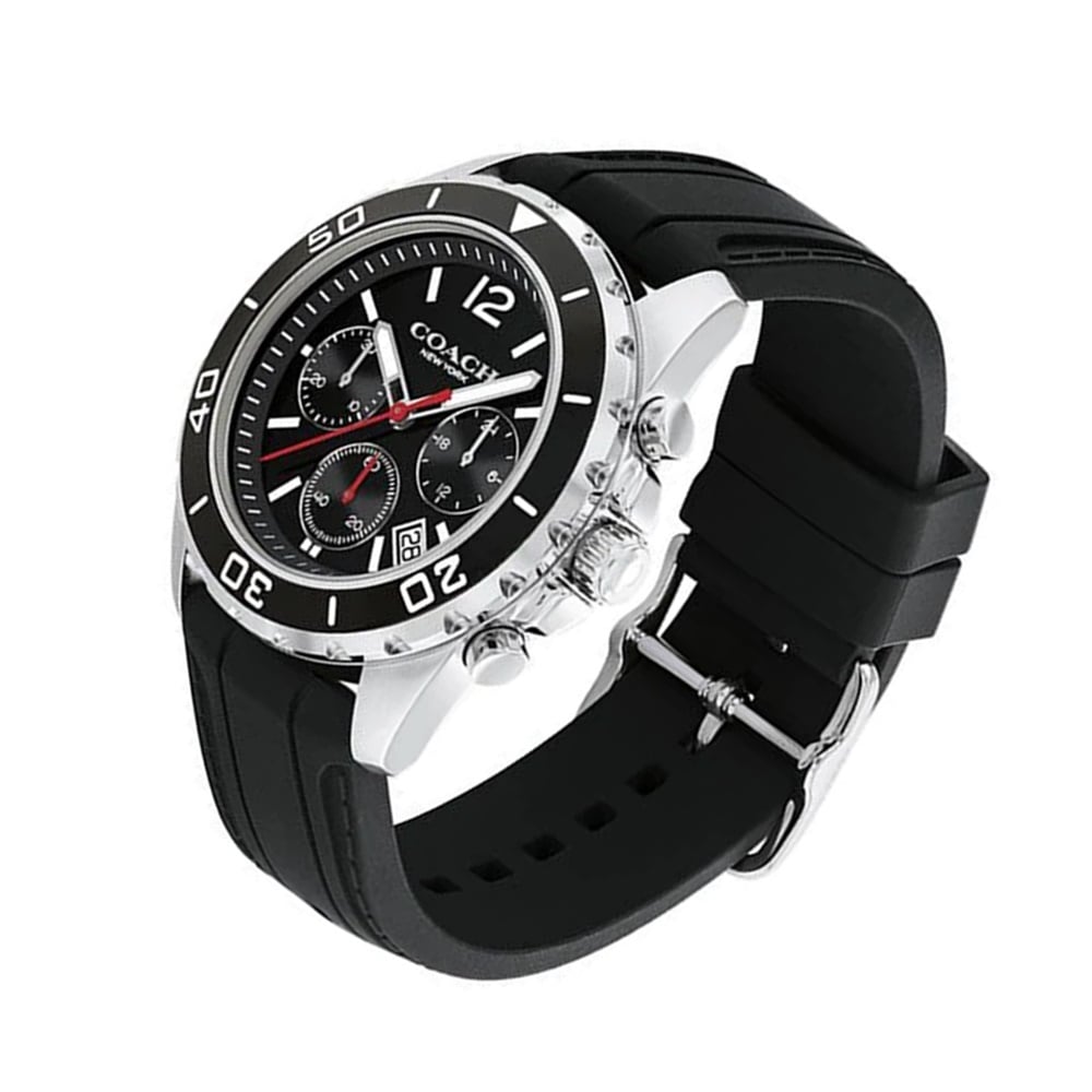 Coach Kent Chronograph Black Silicon Strap Men's Watch 14602565