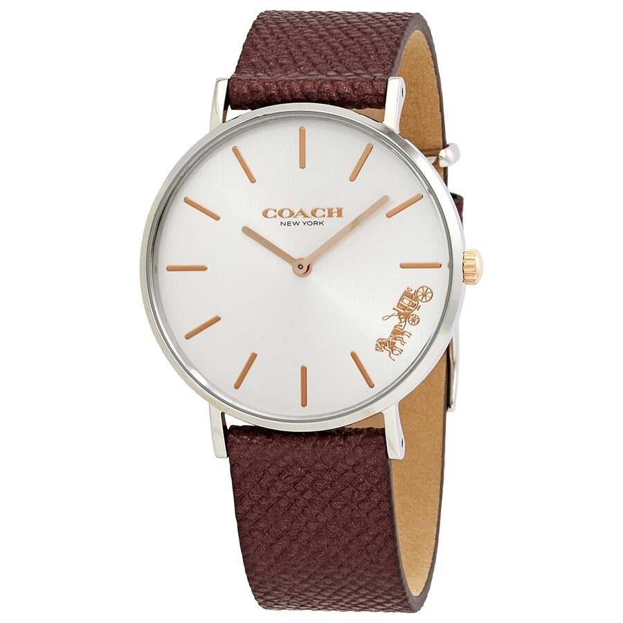 Coach Perry Burgundy Leather Women's Watch - 14503154