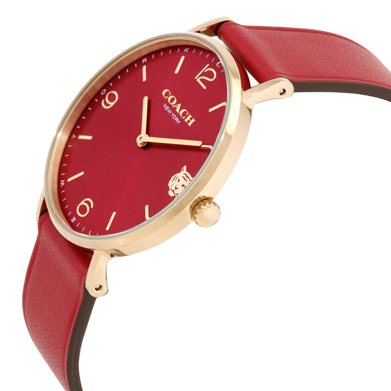 Coach Perry Red Dial Red Leather Strap Watch for Women - 14503867