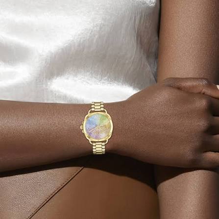 COACH Tatum Multi Color Crystal Accent Yellow Gold-Tone Stainless Steel Watch - 14504167