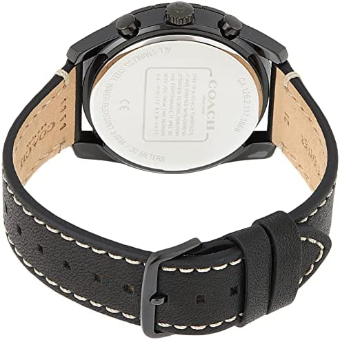 Coach Thompson Black Chronograph Leather Strap Men's Watch 14602412