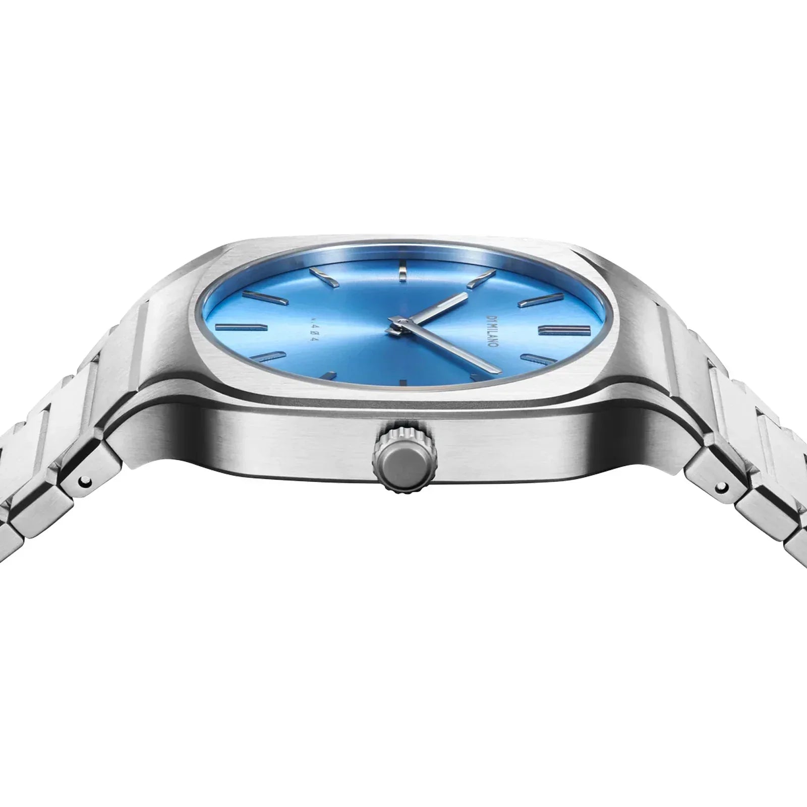 D1 Milano Square Maldives Sea Blue Dial Silver Steel Strap Watch for Men - D1-SQBJ05