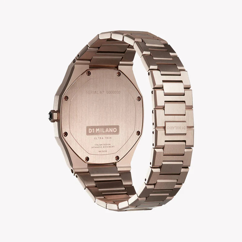 D1 MILANO UTBJ13 stainless steel caseback with engraved branding