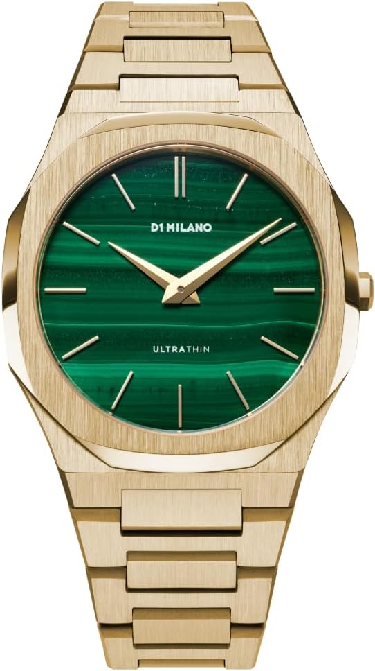 D1 Milano Ultra Thin Bracelet Green Dial Golden Watch - UTBJ30