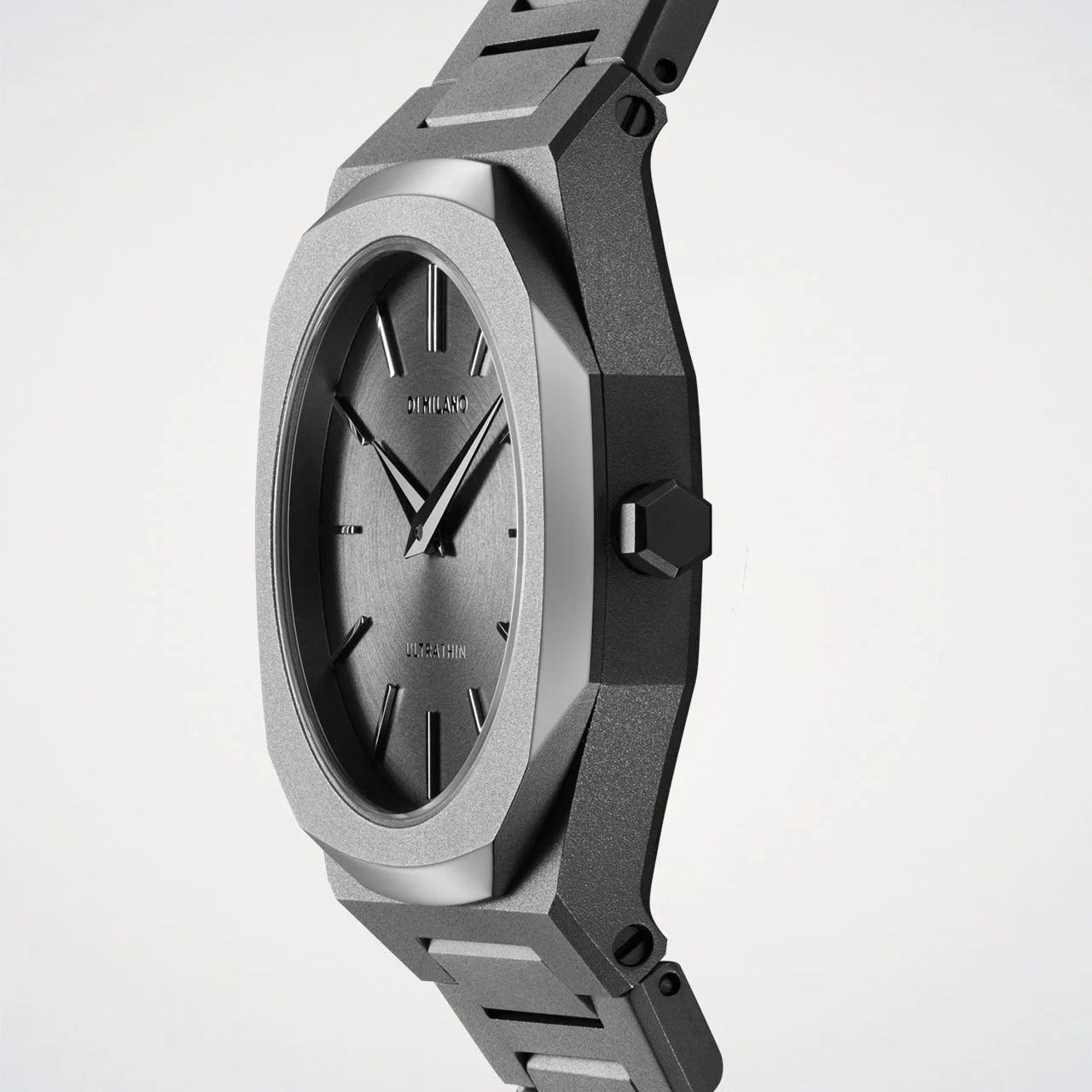 D1 Milano Ultra Thin Ultimate Grey 30mm watch side profile highlighting thin case design