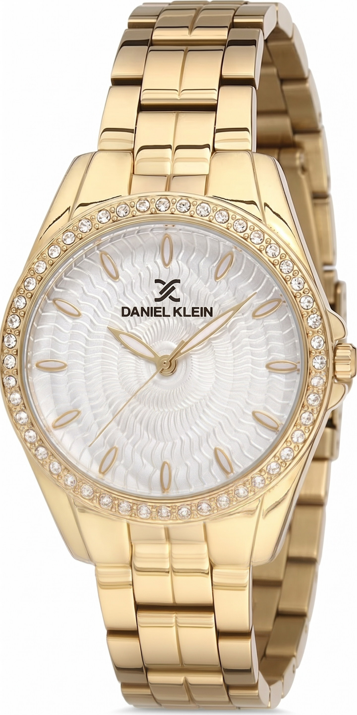 Daniel Klein Elite gold women's watch with ivory dial and crystal-set bezel