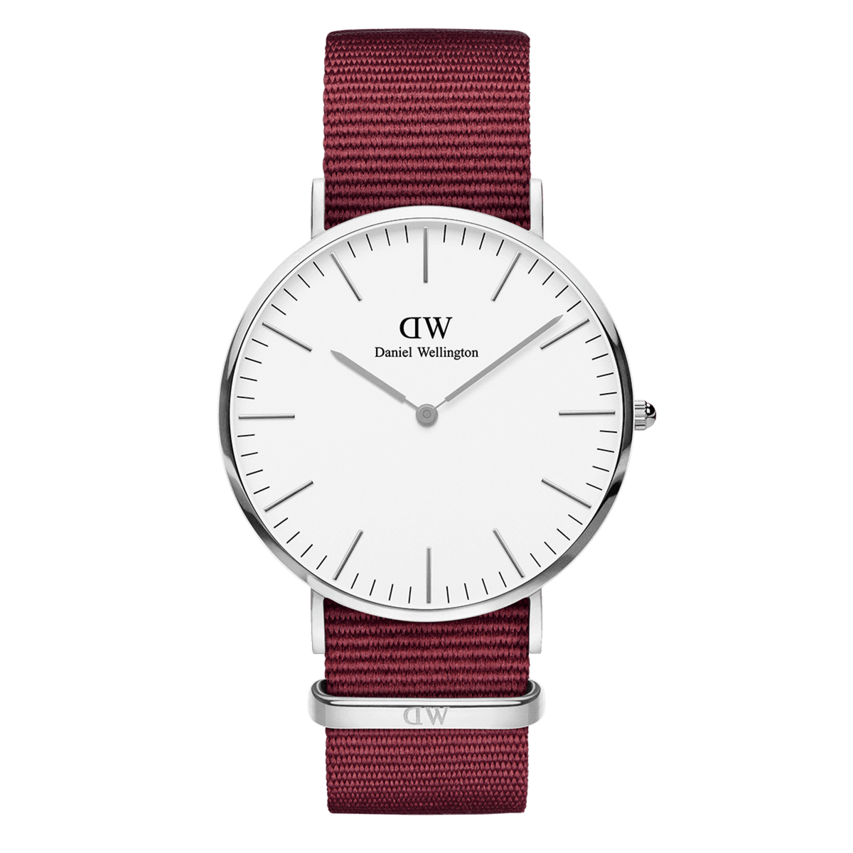 Daniel Wellington Classic, Quartz Movement, Analog Display, Red Nylon Strap Unisex Watch -DW00100268