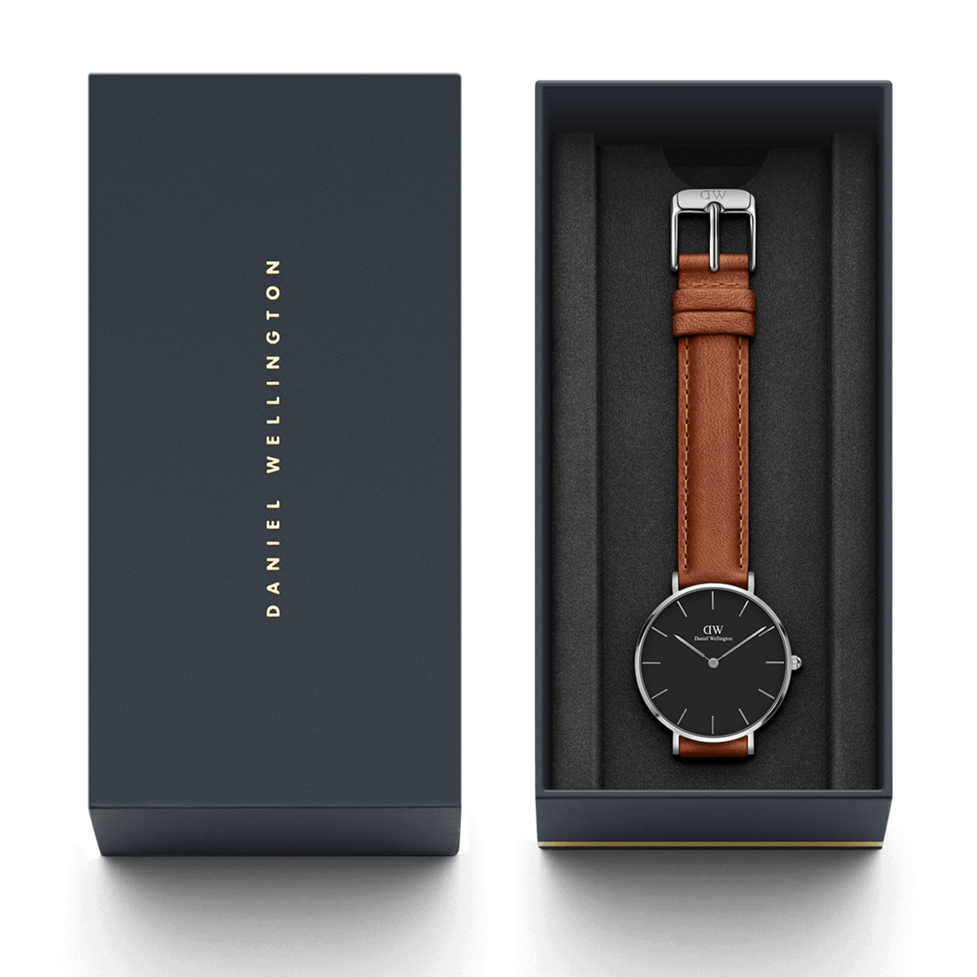 Daniel Wellington Classic Petite Durham watch in branded packaging box