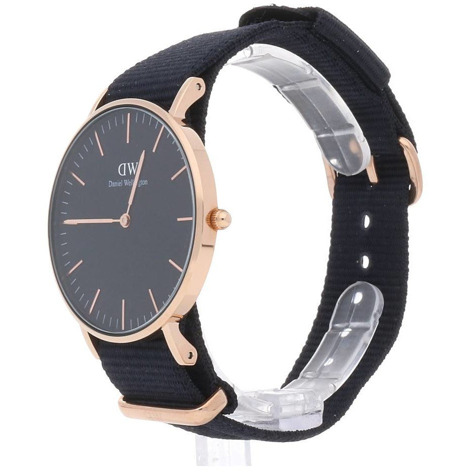Daniel Wellington Cornwall 36mm Black Dial Black Nato Strap Gold Watch - DW00100150