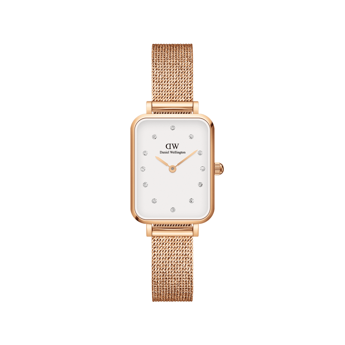 Daniel Wellington Quadro Pressed Melrose Lumine Rose Gold White Women's Watch - DW00100527