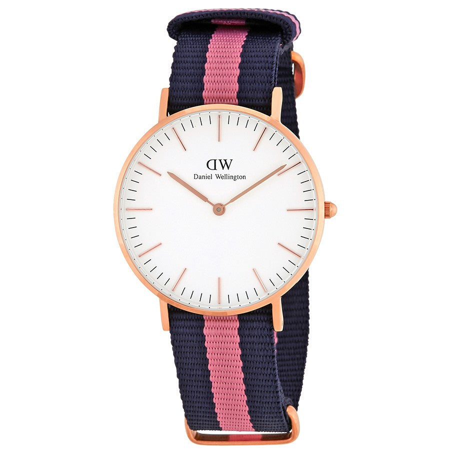 Daniel Wellington Winchester 36mm women's watch with white dial and rose gold case
