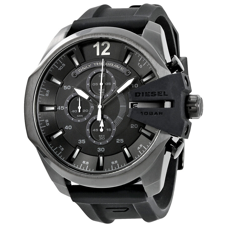 Diesel Chief Chronograph Black Dial Black Silicone Men's Watch DZ4378