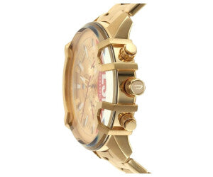 Diesel Griffed Chronograph 48mm Gold Dial Men's Watch DZ4595