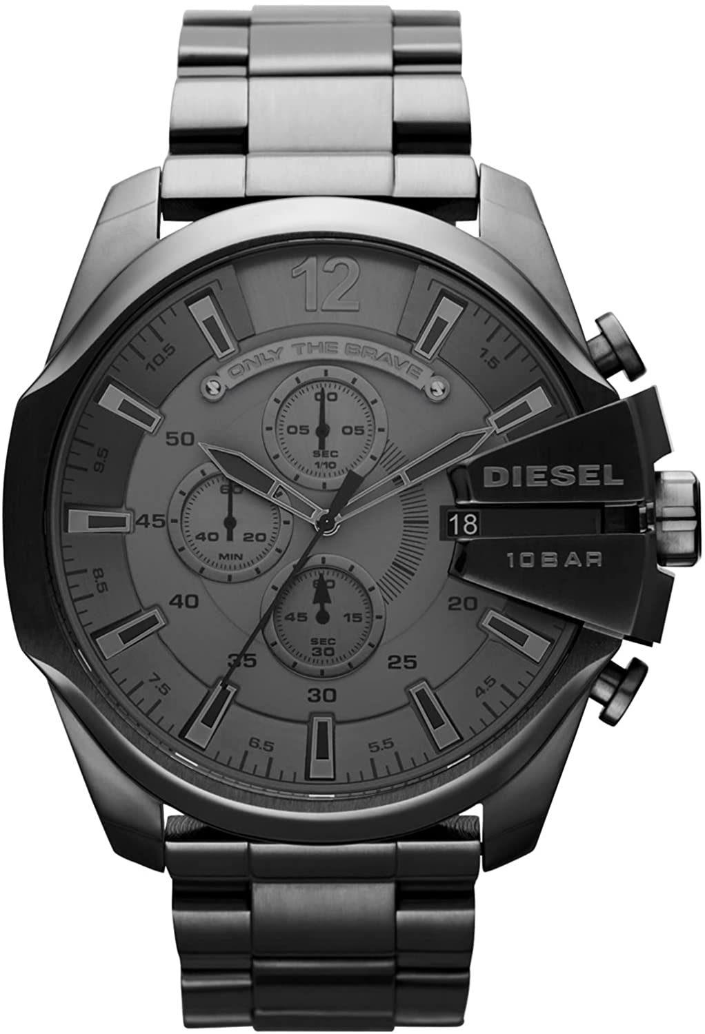 Diesel Mega Chief chronograph watch with grey dial and gunmetal case