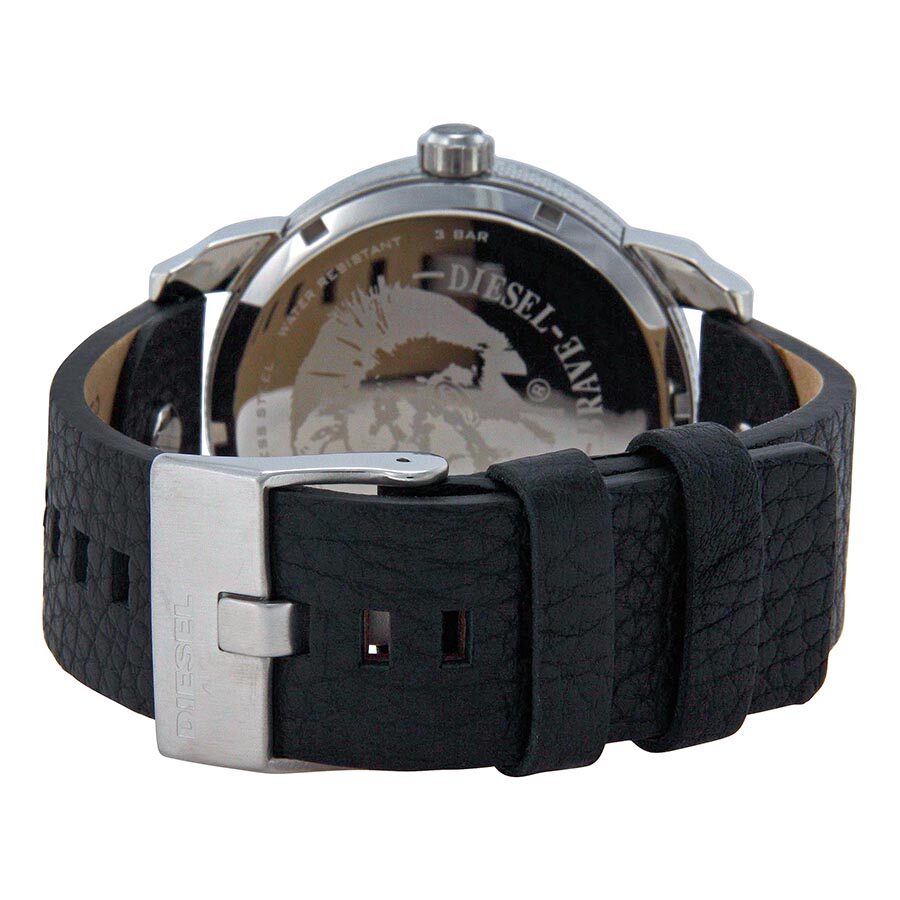 Diesel Mini Daddy Black Dial Black Leather Men's Watch DZ7307
