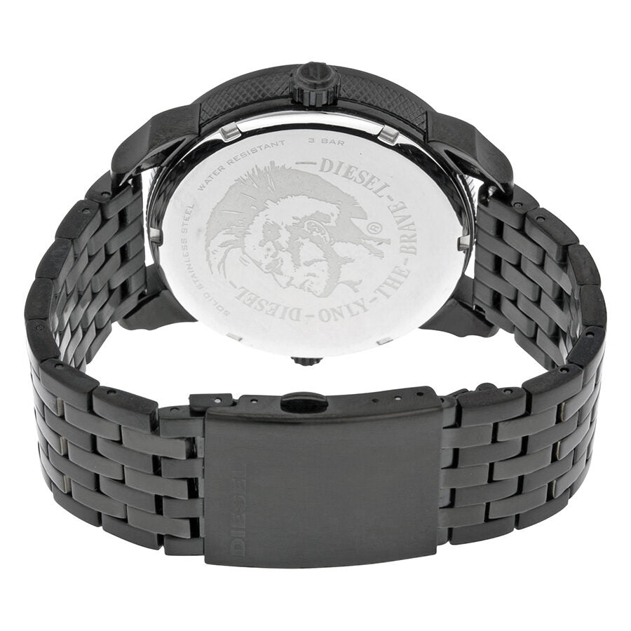 Diesel Mini Daddy Black Dual Time Dial Black Ion-plated Men's Watch DZ7316