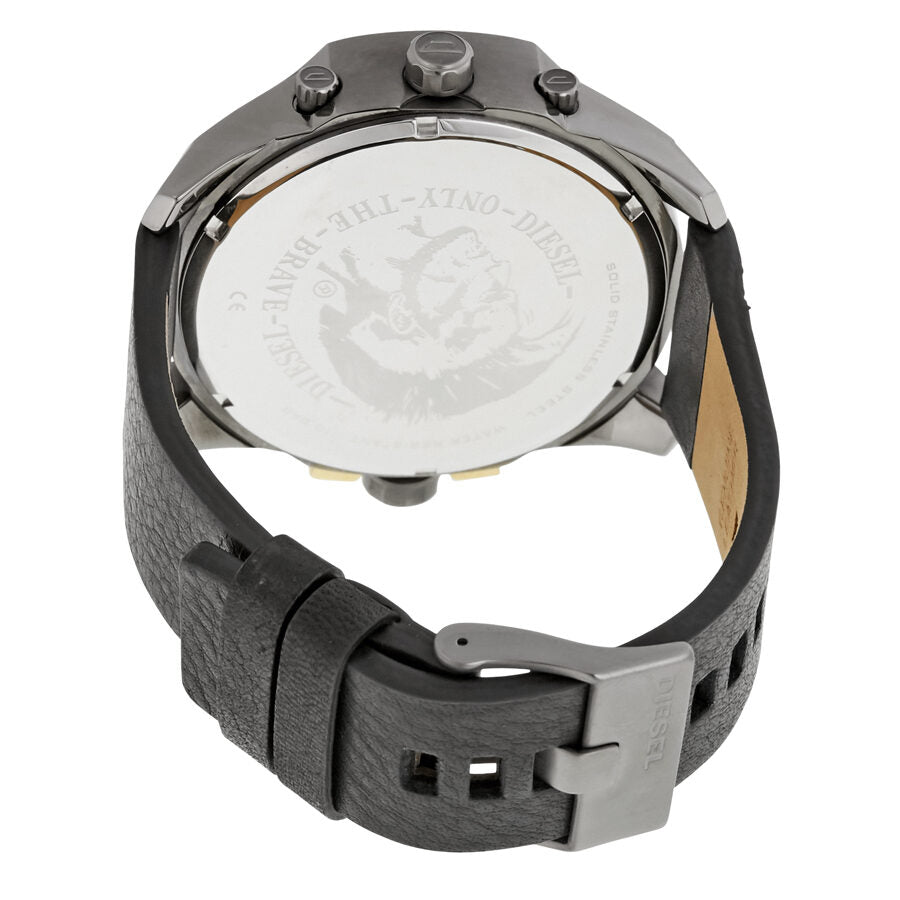 Diesel Uber Chief Black Dial Black Leather Men's Watch DZ7377