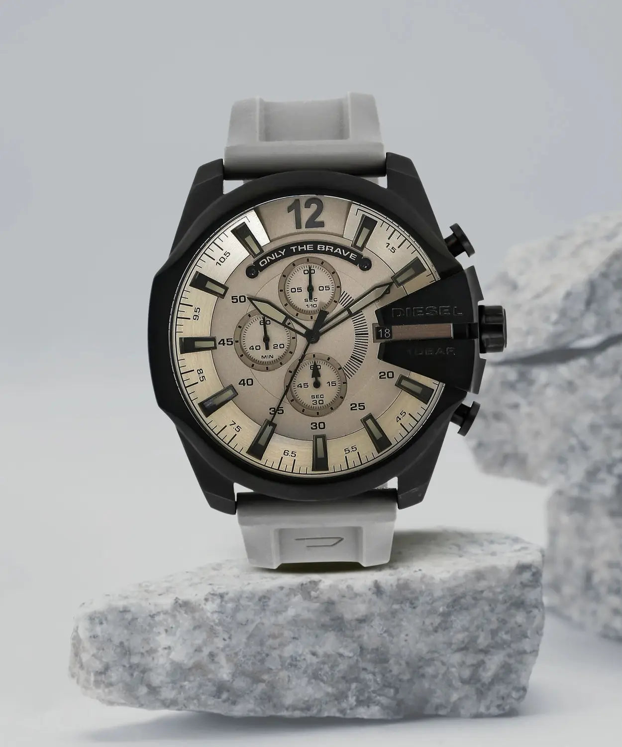 Diesel Mega Chief Men’s Gray Dial Grey Strap Chrono Watch DZ4496
