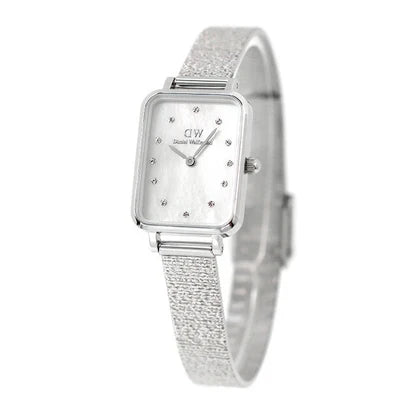 Daniel Wellington Quadro Pressed Piano Lumine Silver MOP White Women's Watch - DW00100580
